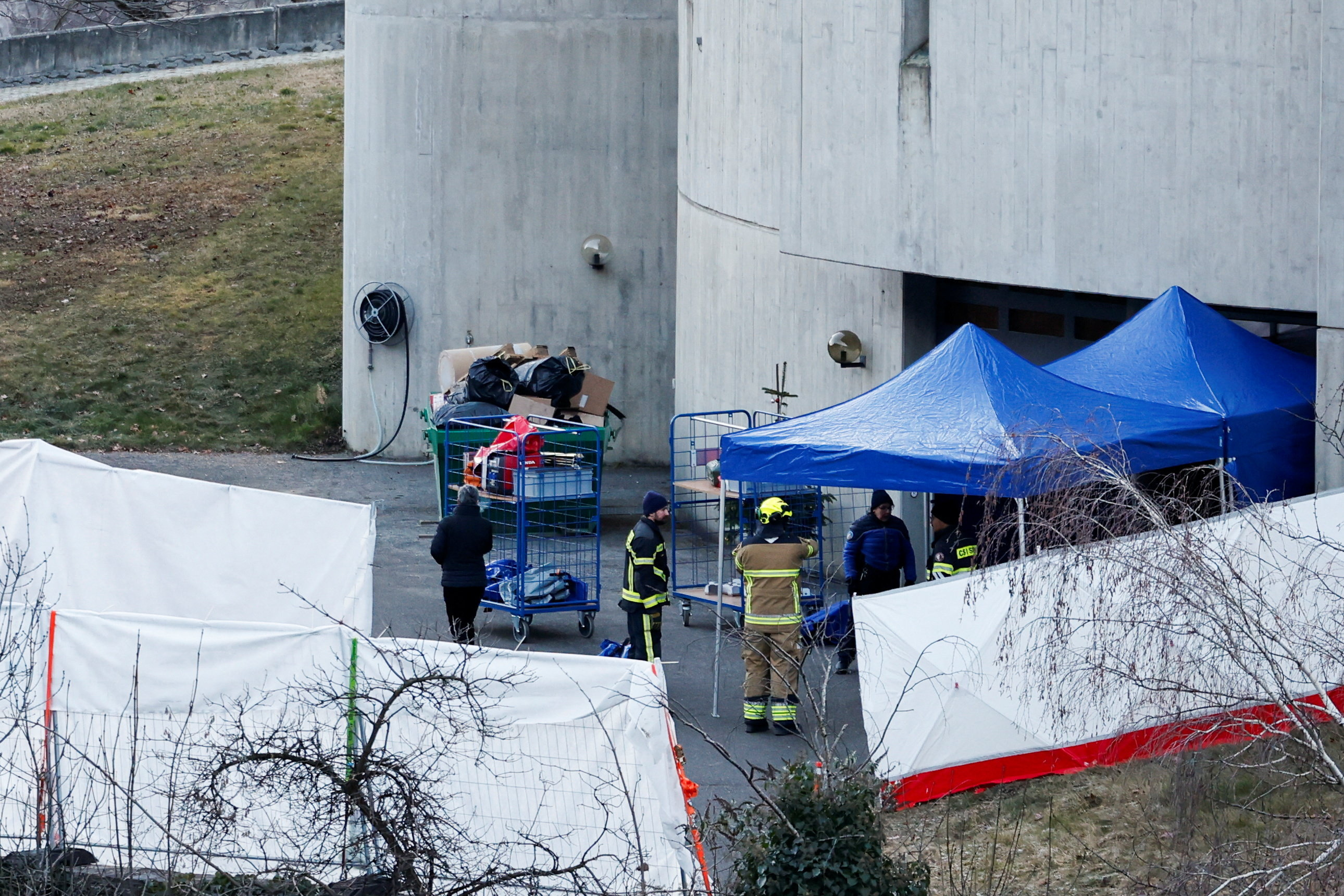 Aftermath of New Year's Eve party fire and explosion at Crans-Montana's "Le Constellation" bar, in Sion