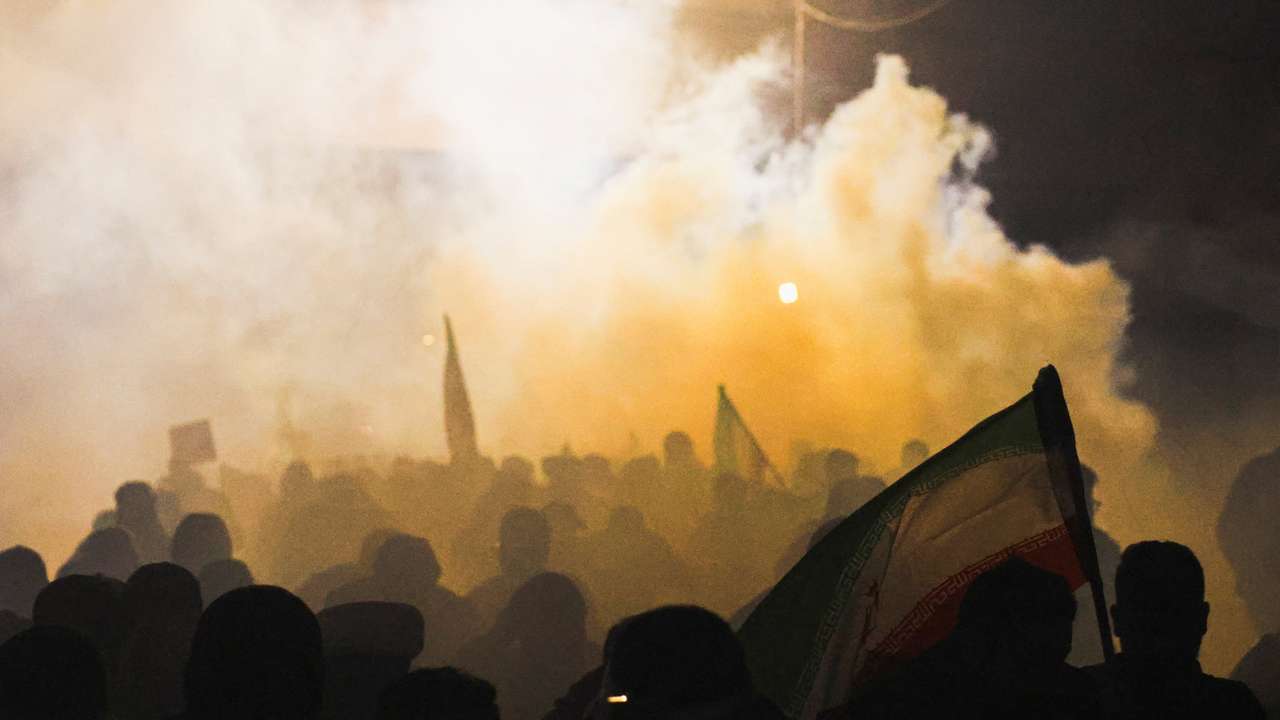 Supporters of Iraqi Shi'ite armed groups gather after the killing of Iran's Supreme Leader Ayatollah Ali Khamenei, in Baghdad