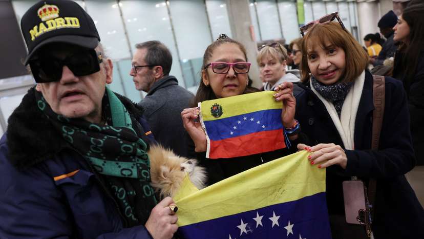 Spanish citizens freed during a prisoner release in Venezuela arrive at Adolfo Suarez Madrid-Barajas Airport