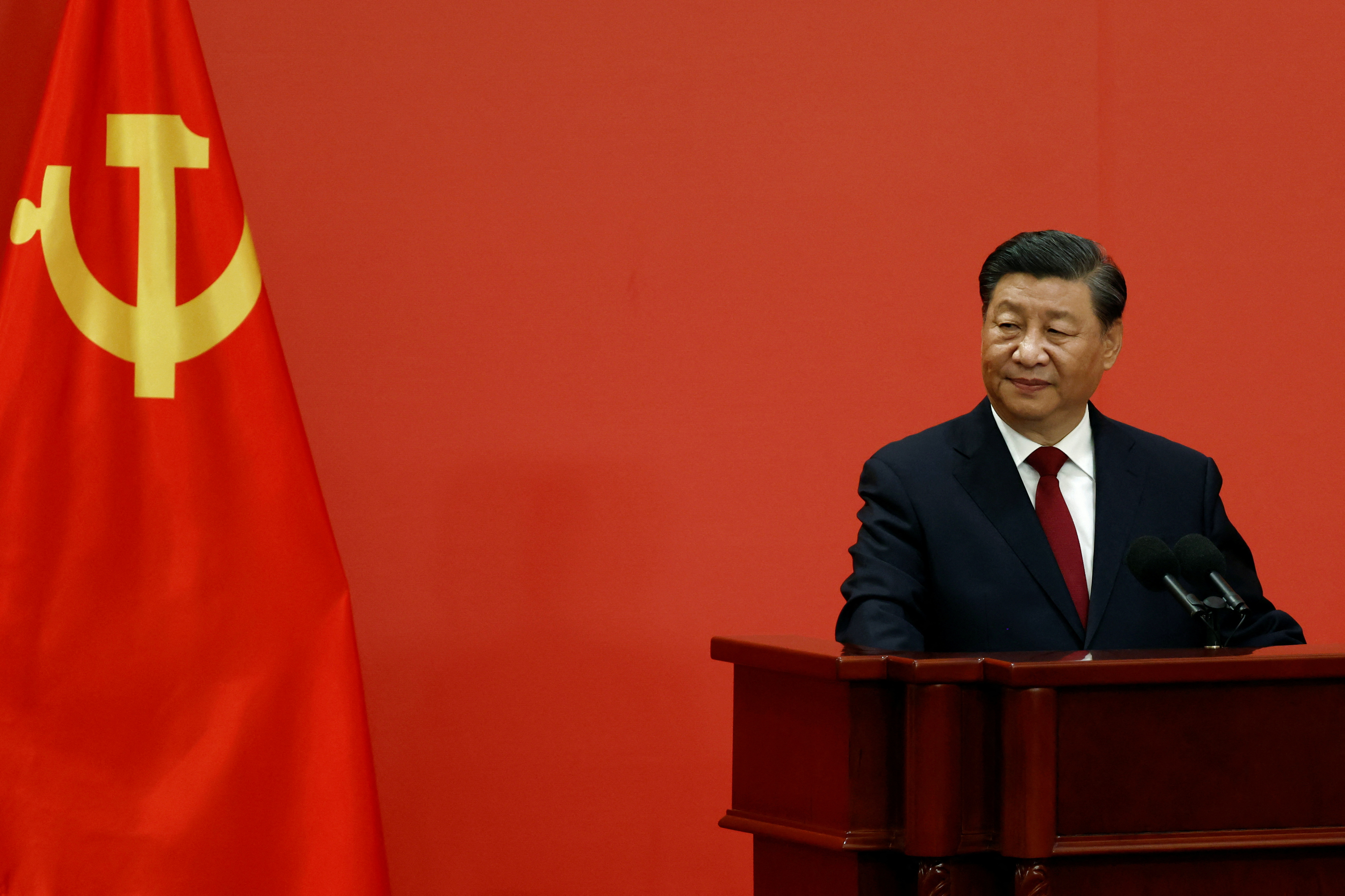 New Politburo Standing Committee members in Beijing