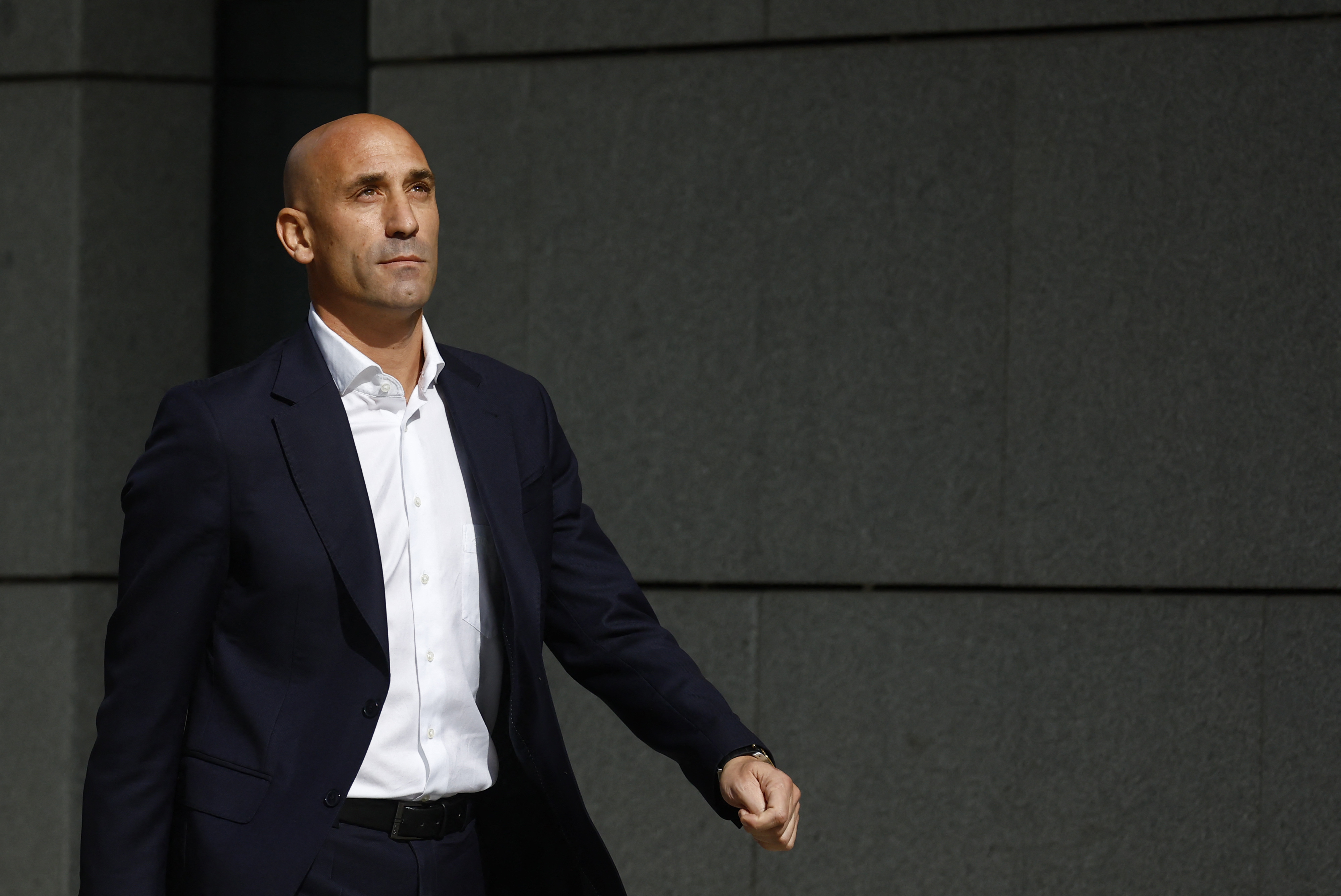 Former Royal Spanish Football Federation President Luis Rubiales arrives to testify at the High Court in Madrid