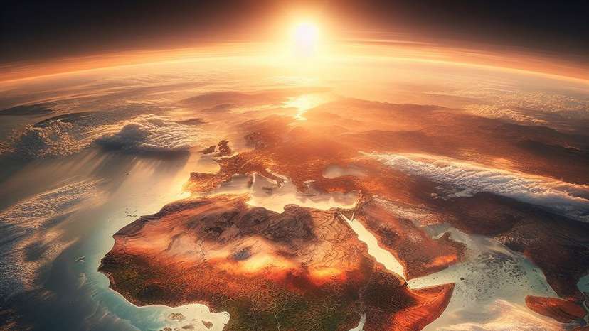 African continent with ocean around it