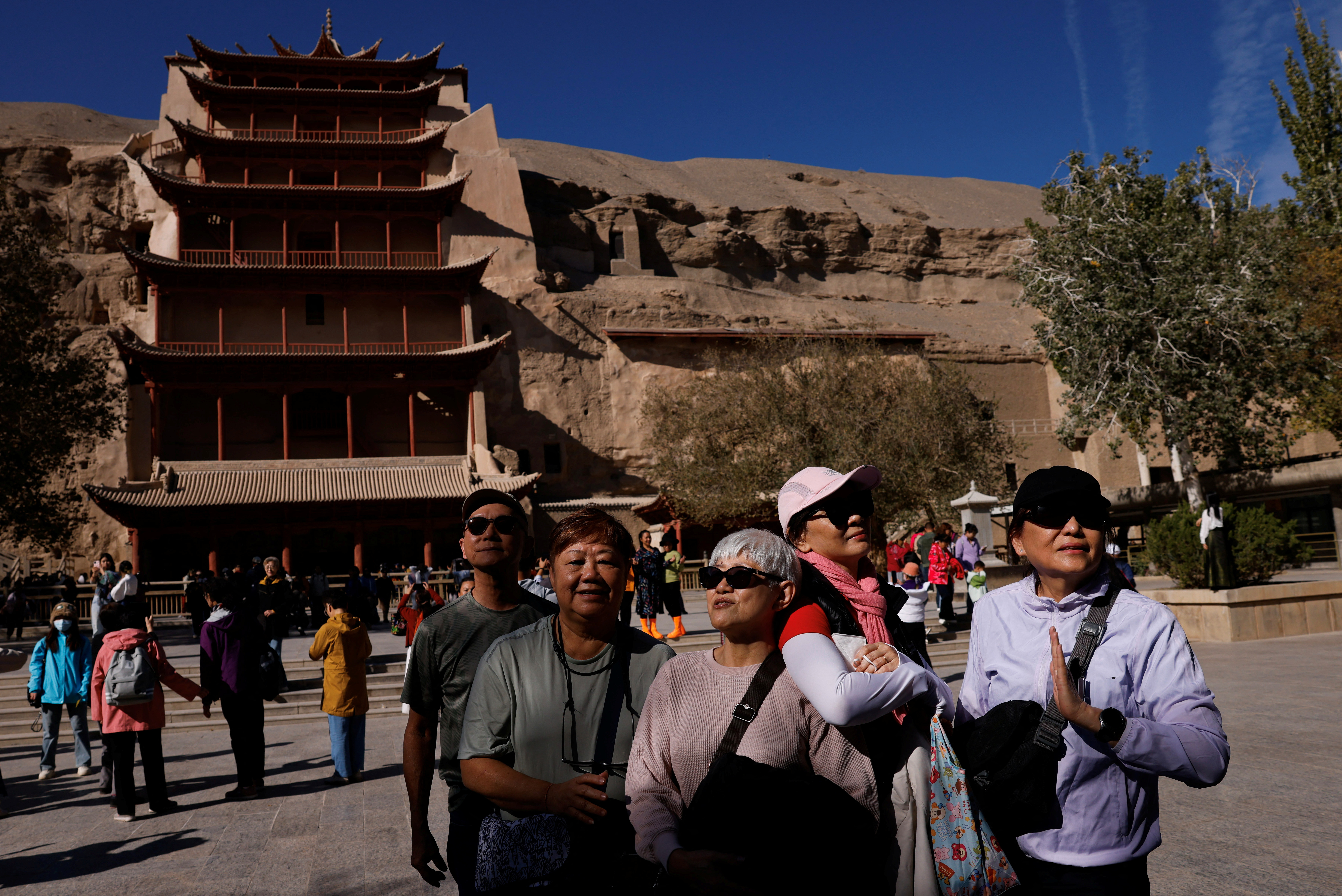 Organised media tour in Dunhuang, Gansu province