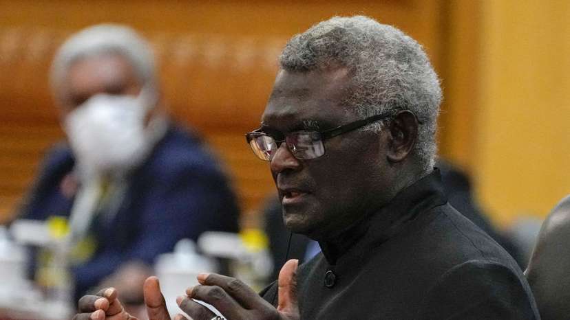 FILE PHOTO: Solomon Islands Prime Minister Manasseh Sogavare visits China