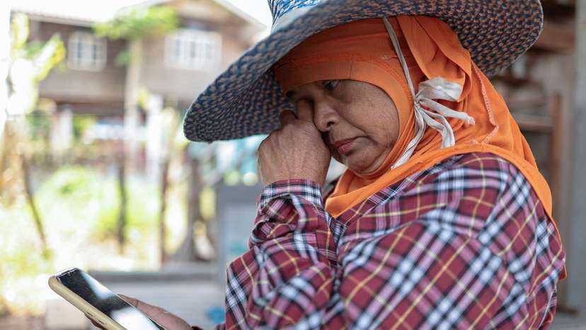 Thai aunt awaits news of a missing Thai crew member after Strait of Hormuz attack, in Surin province