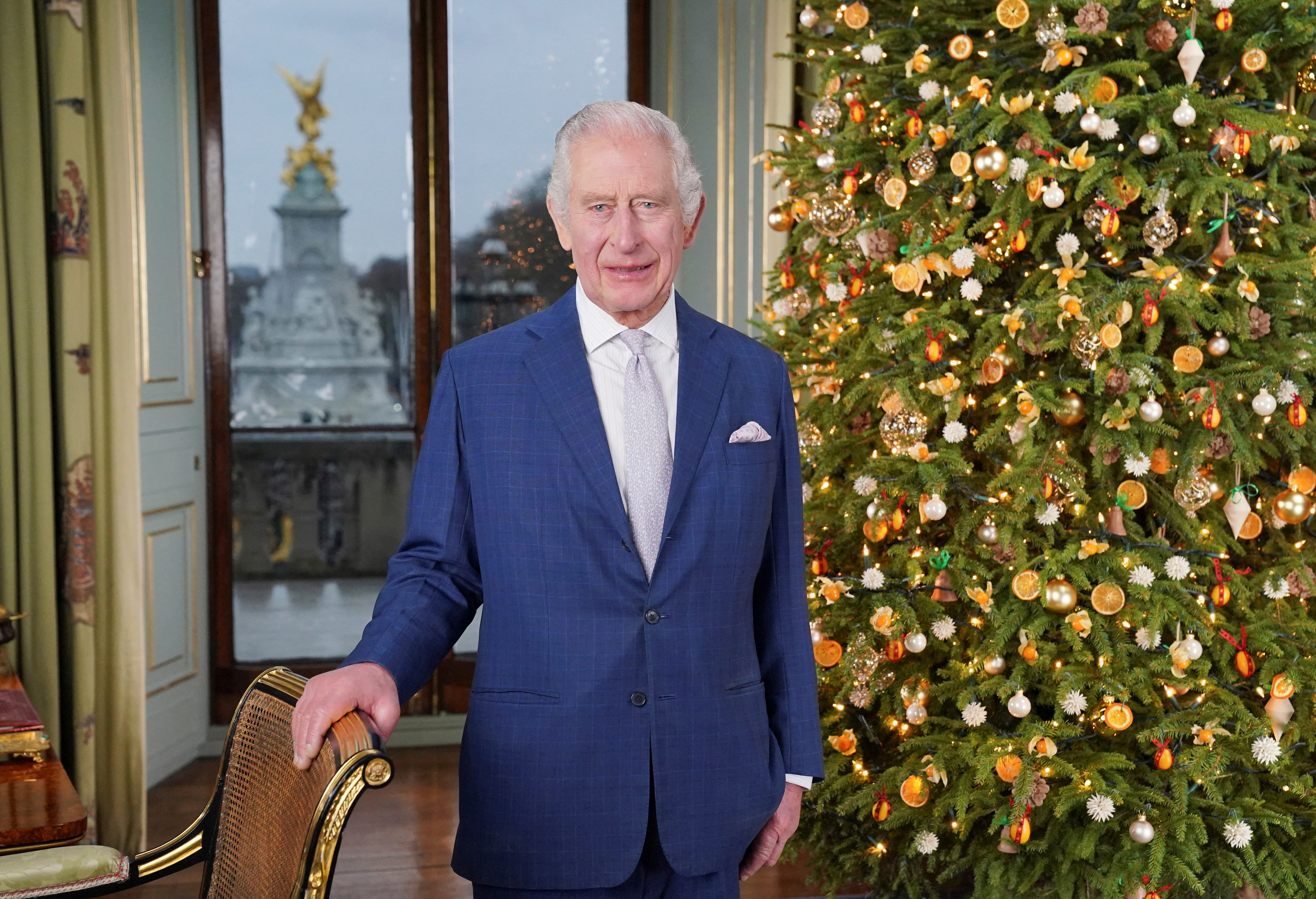 Britain's King Charles delivers Christmas speech at Buckingham Palace, in London