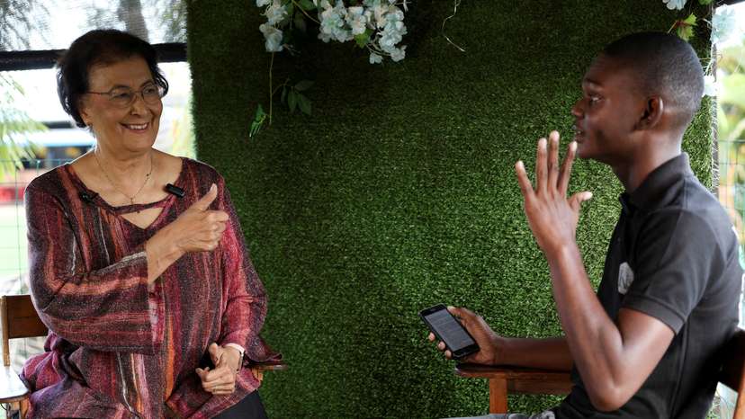 FILE PHOTO: Suriname's opposition leader Jennifer Geerlings-Simons attends a campaign event, in Paramaribo