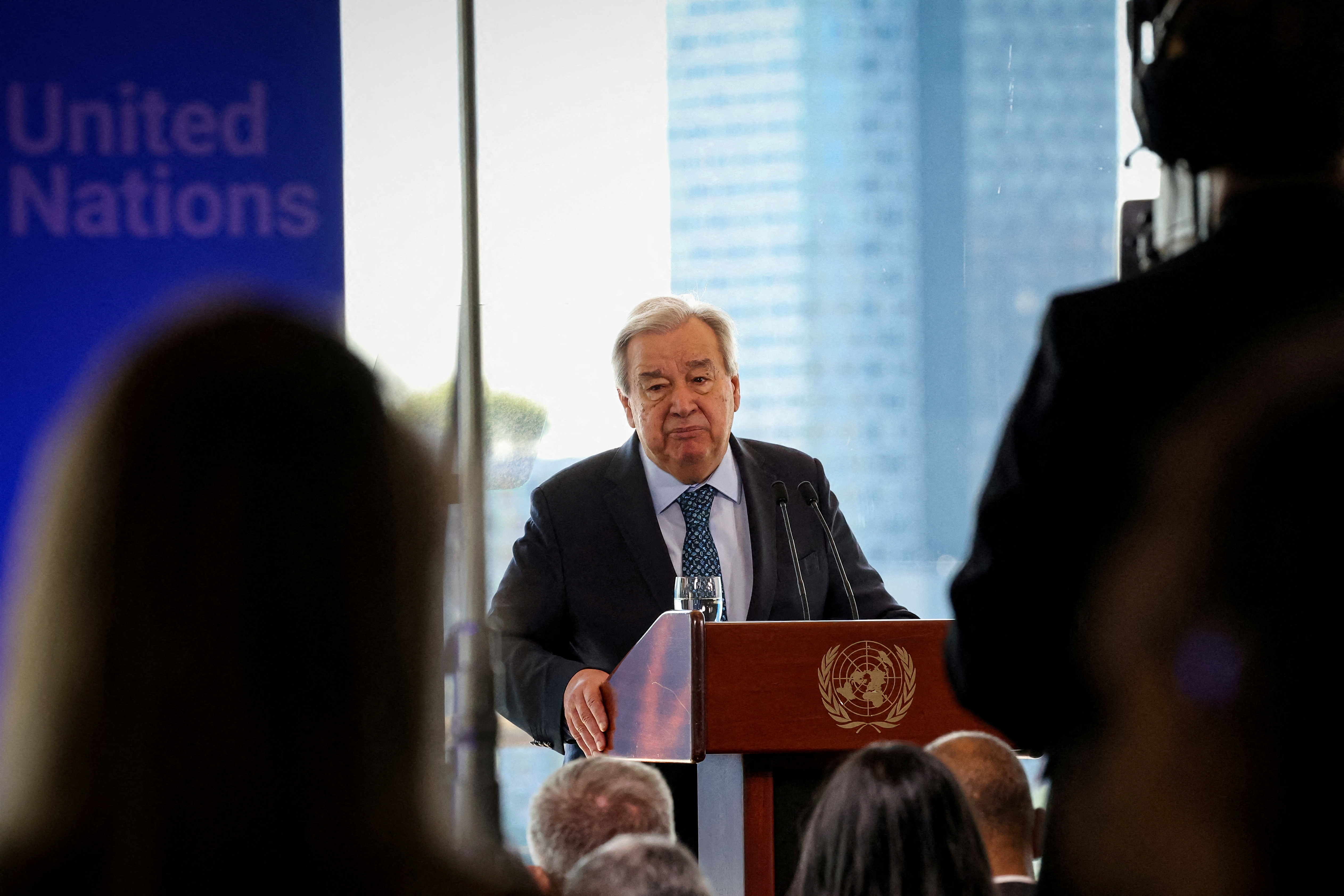 FILE PHOTO: United Nations Secretary General Antonio Guterres delivers a speech on climate and renewable energy in New York