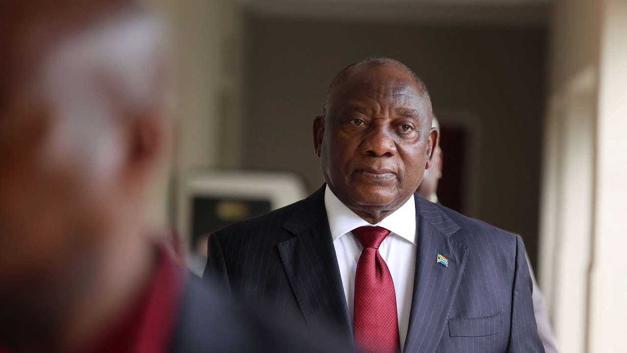 South African President Cyril Ramaphosa after the judgement of the ICJ, in Johannesburg