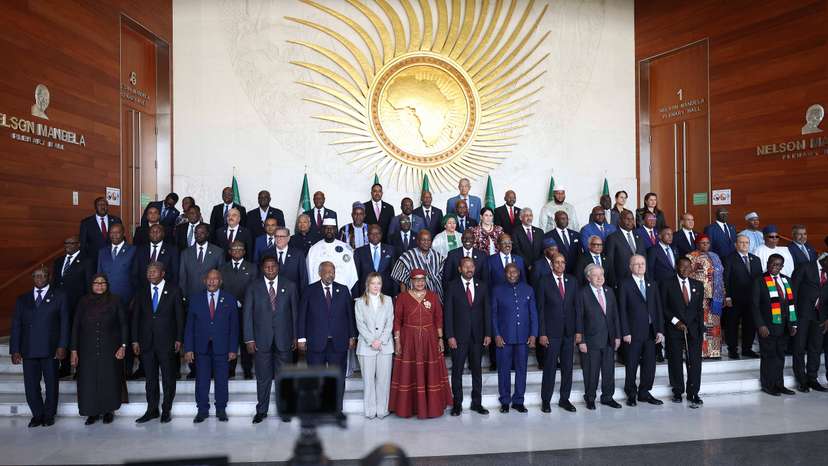 Palestinian Prime Minister Mohammad Mustafa, representing President Mahmoud Abbas,