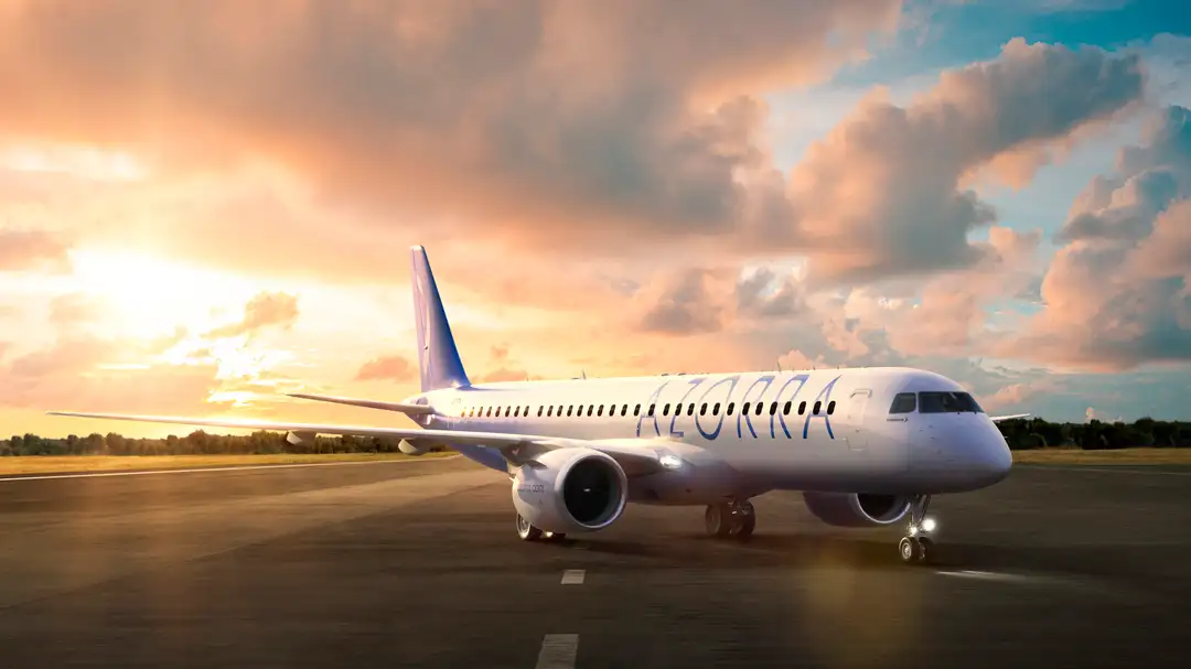 Jato comercial da Embraer modelo E195-E2 da família E2