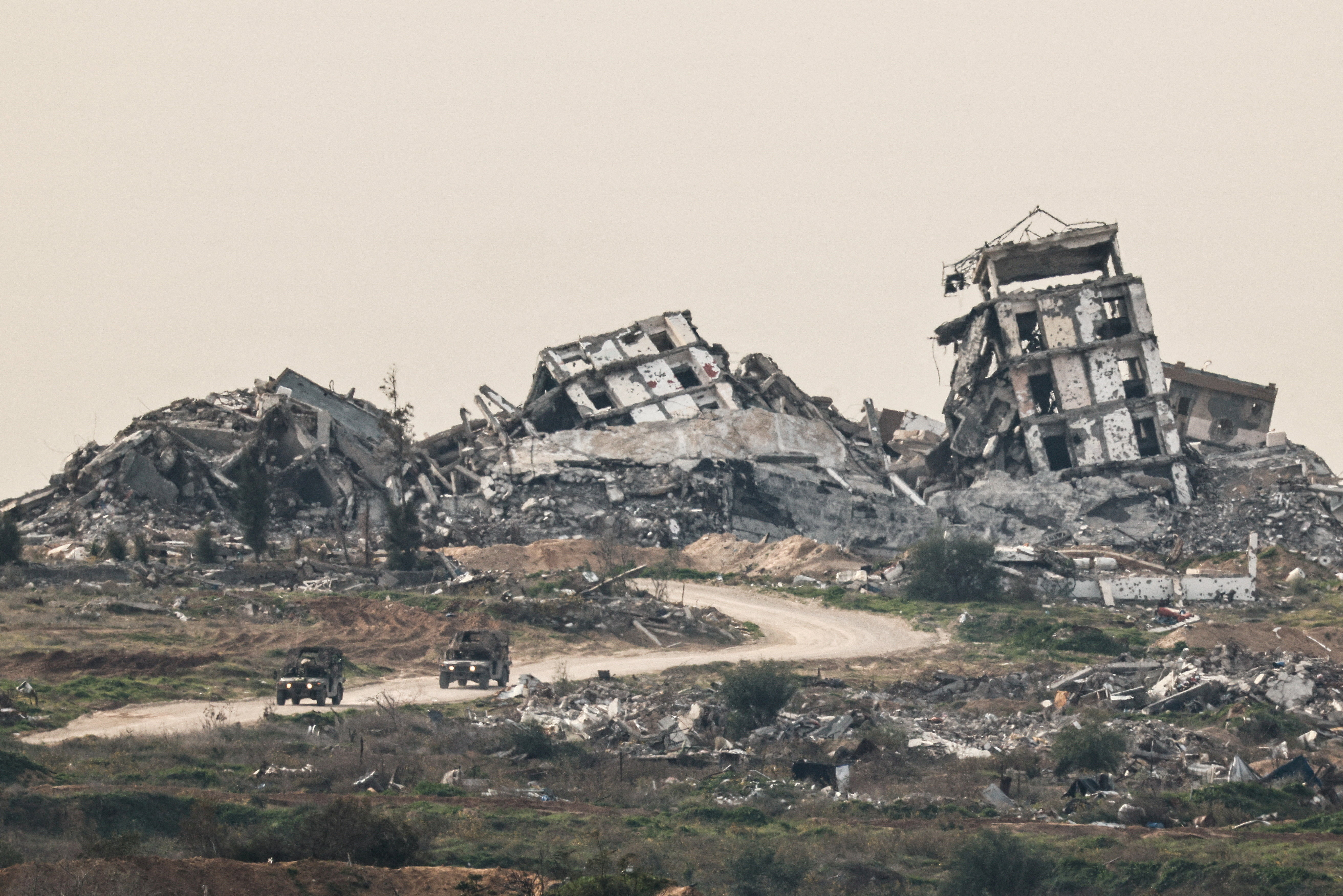 FILE PHOTO: Destruction in Gaza as seen from the Israeli side of the Israel-Gaza border