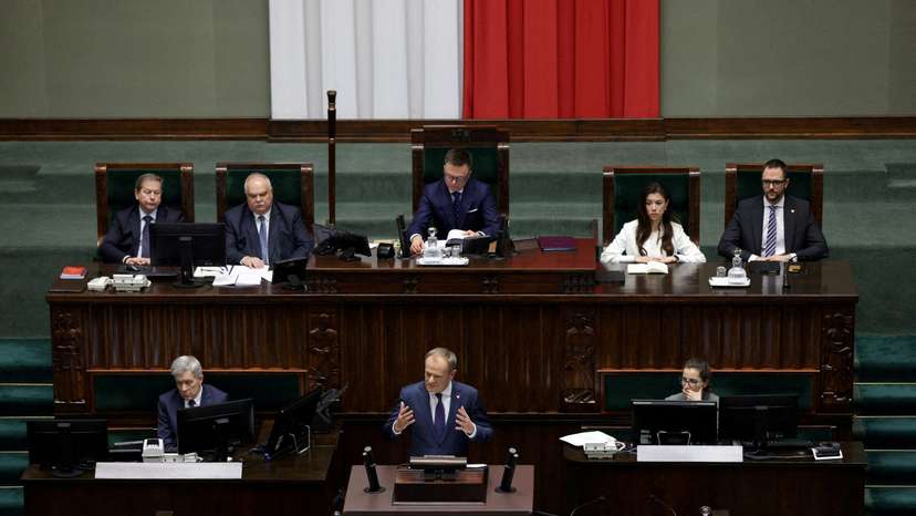 Newly appointed Polish Prime Minister Donald Tusk presents his government's programme and asks for a vote of confidence in Parliament in Warsaw
