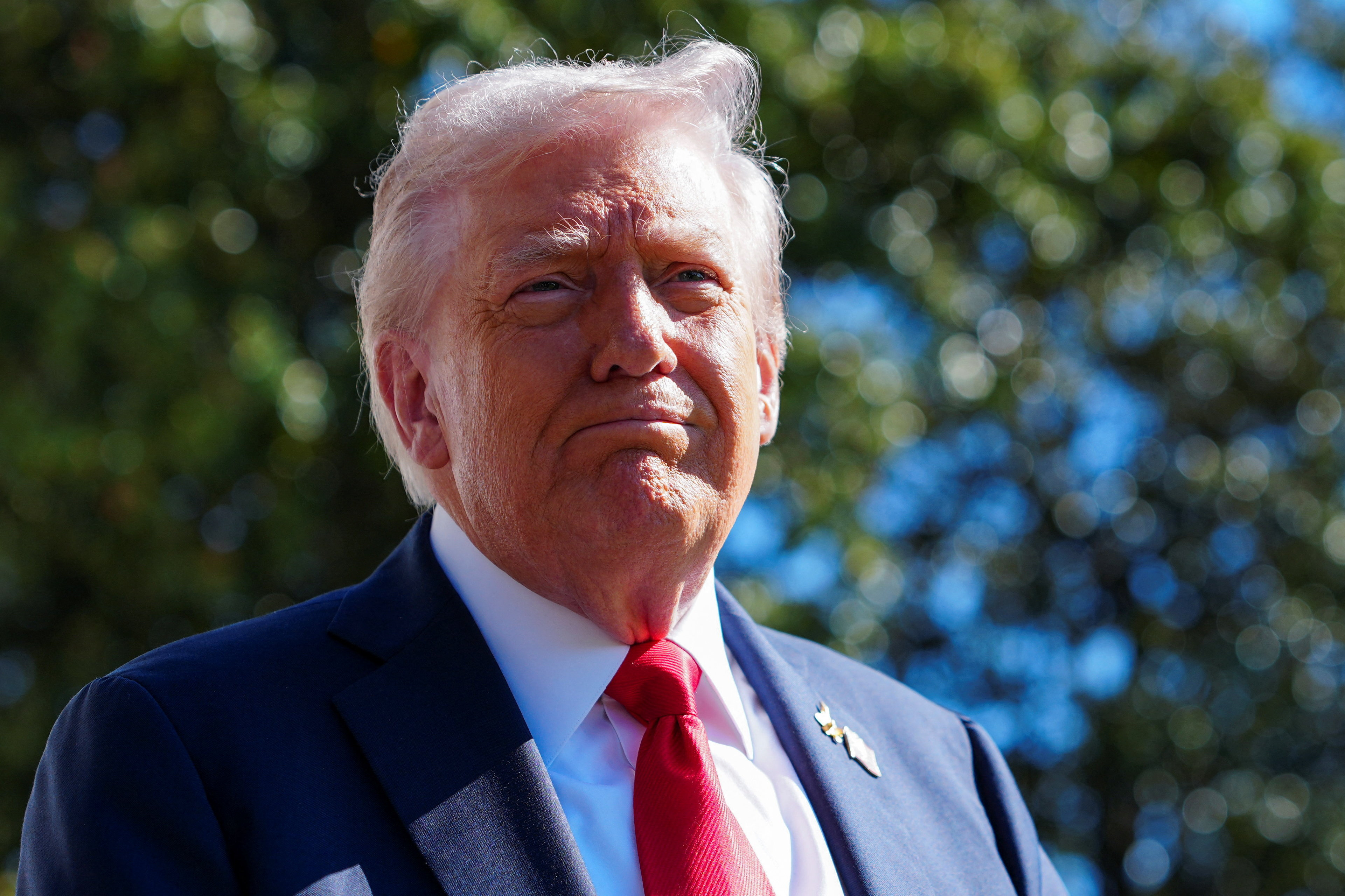 U.S. President Donald Trump departs the White House en route to Norfolk, Virginia