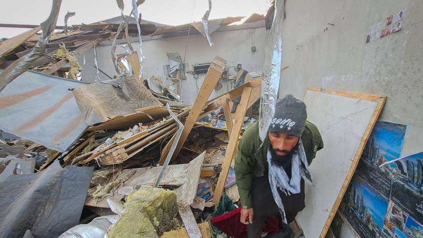 Aftermath of an air strike in Kabul