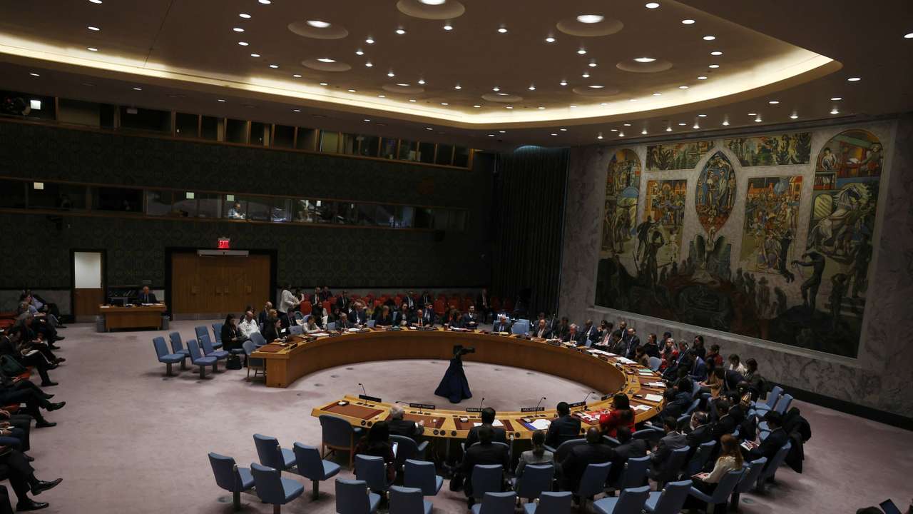United Nations Secretary-General Antonio Guterres attends a United Nations Security Council meeting