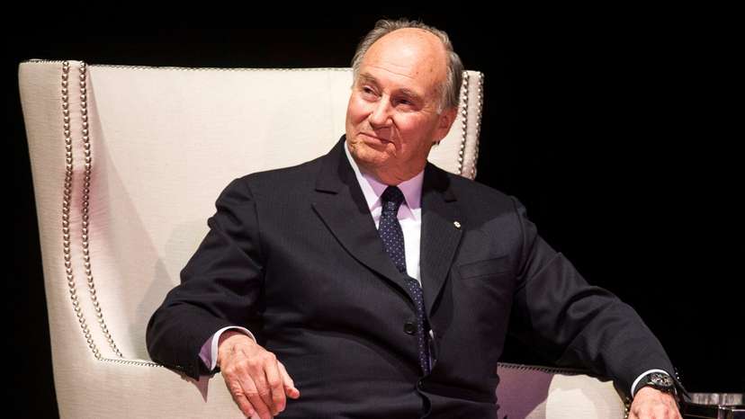 FILE PHOTO: The Aga Khan, spiritual leader of Ismaili Muslims, looks on during a speaking event at Massey Hall in Toronto
