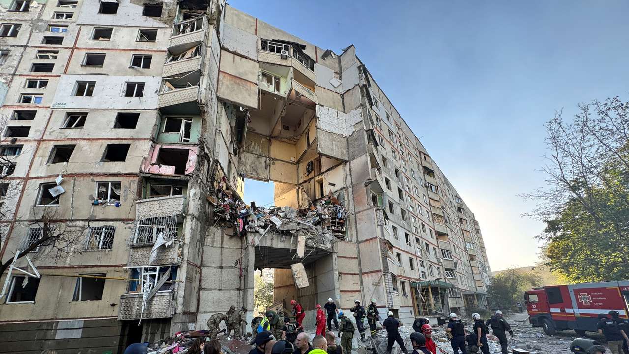 Aftermath of a Russian air strike in Kharkiv