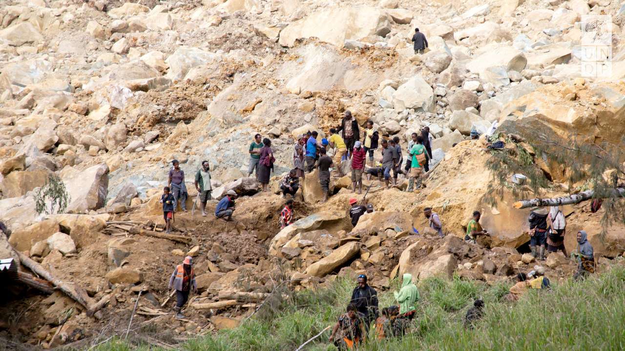 FILE PHOTO: Aftermath of a landslide in Enga Province