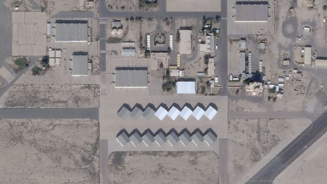 FILE PHOTO: A satellite view shows the Ali Al Salem Base near Al Jahra