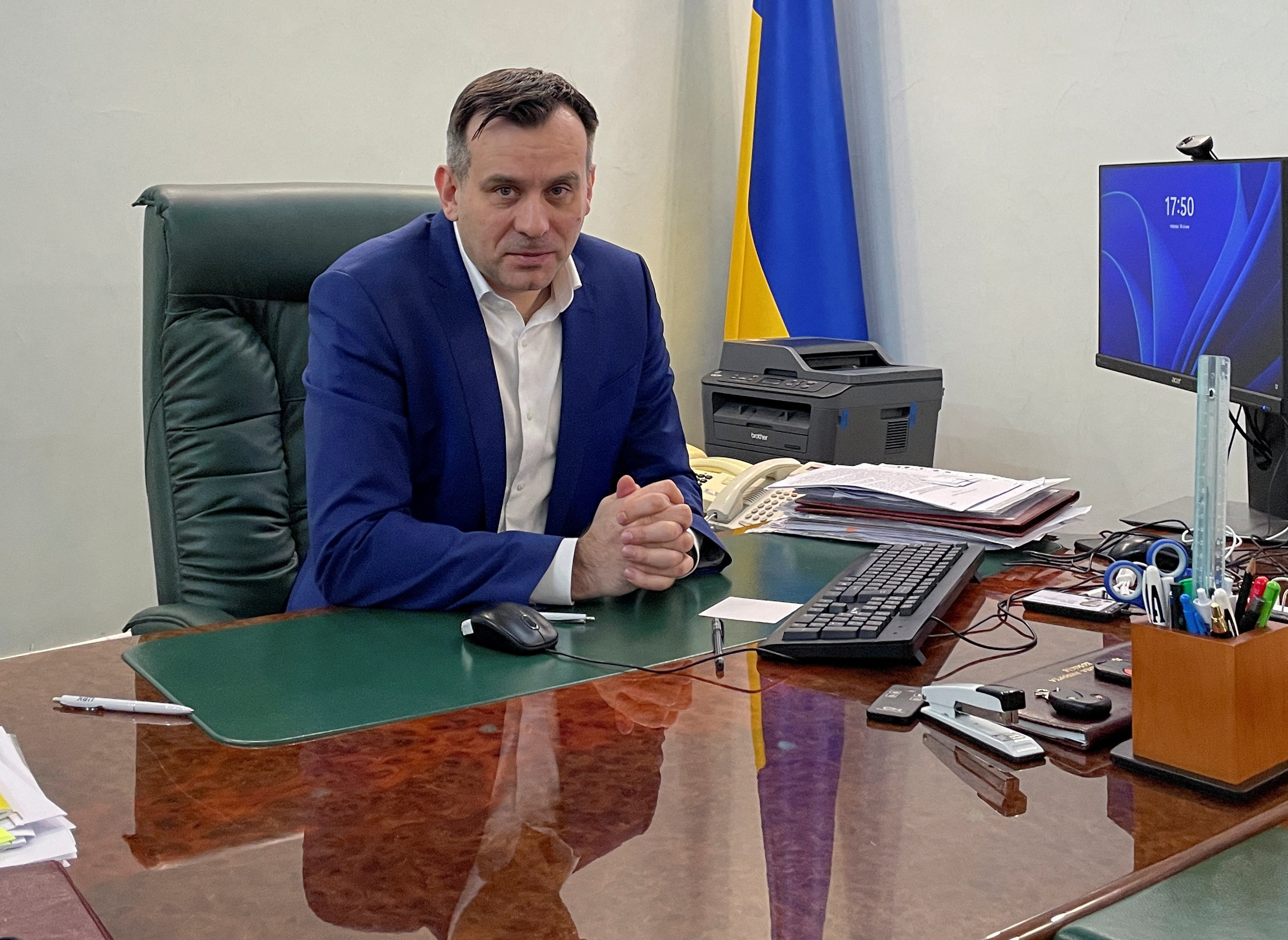 Chairman of the Ukraine's Central Election Commission Oleh Didenko speaks during in interview with Reuters in Kyiv