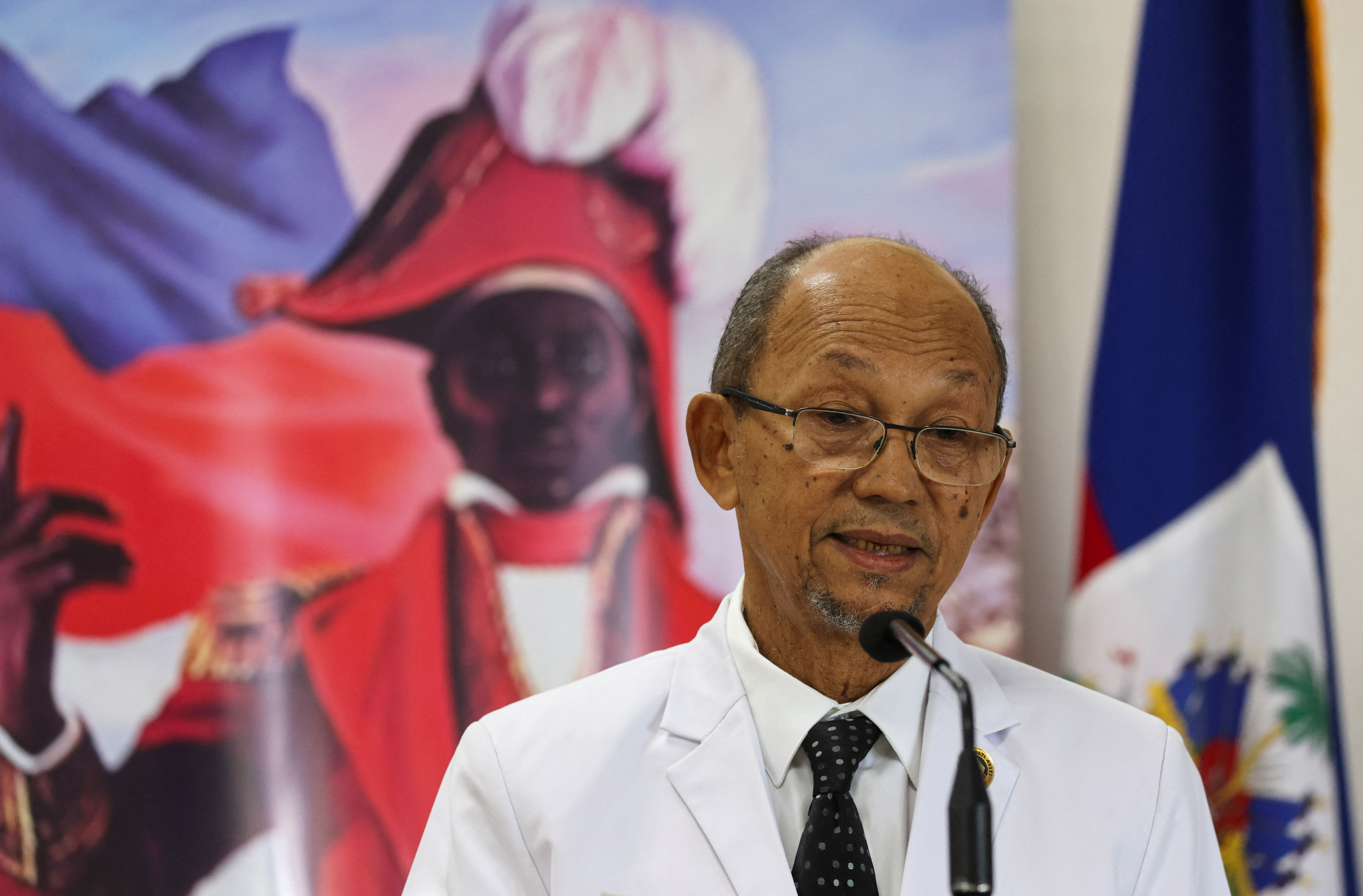 Members of Haiti's government mark the 218 anniversary of the killing of national independence hero Jean-Jacques Dessalines, in Port-au-Prince