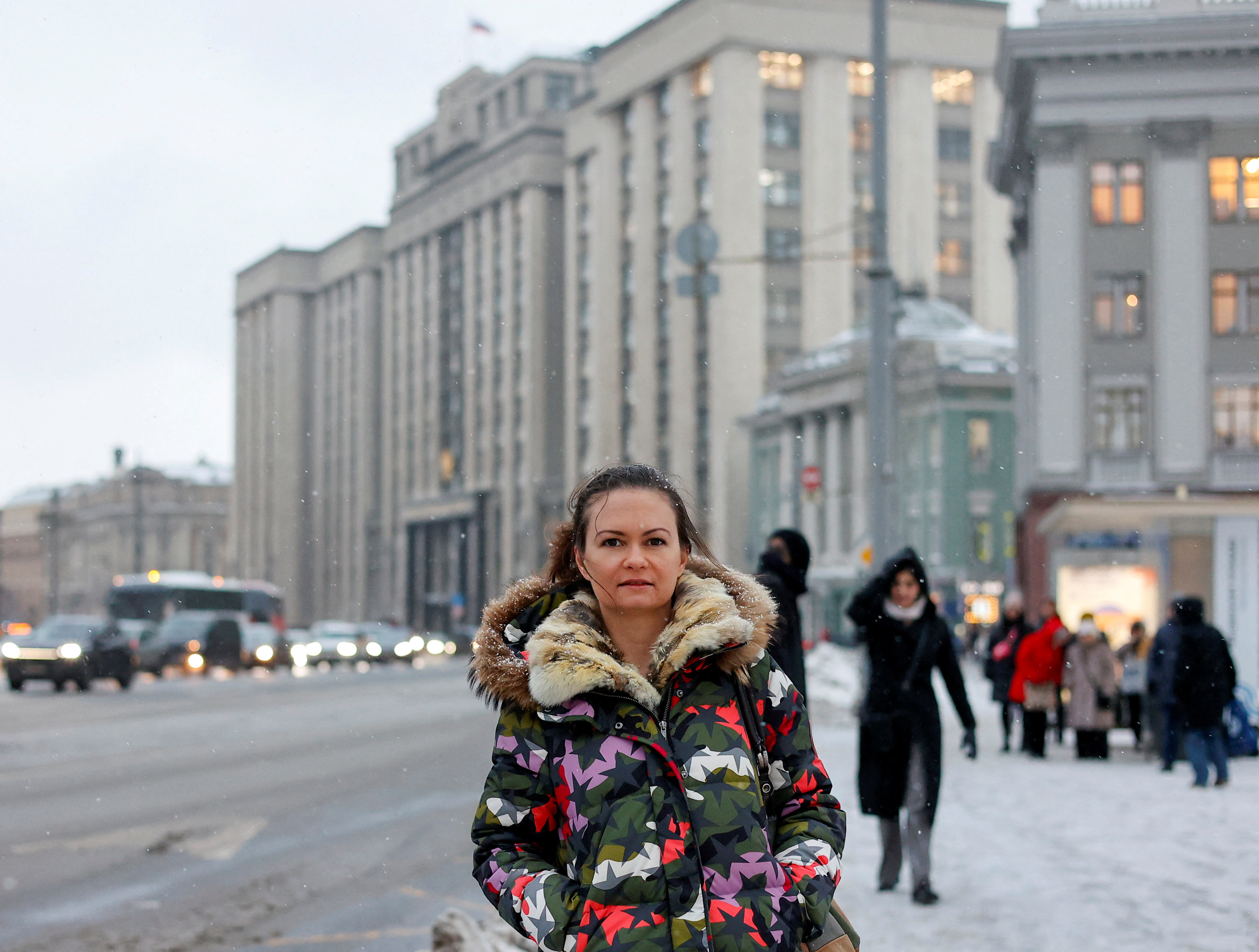 Maria Andreeva, wife of Russian army mobilised serviceman, gives interview in Moscow