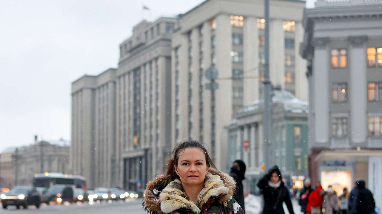 Maria Andreeva, wife of Russian army mobilised serviceman, gives interview in Moscow