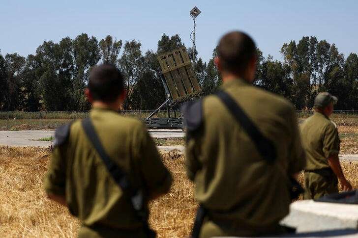 A view of an Iron Dome anti-missile battery, near Ashkelon