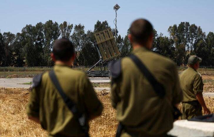 A view of an Iron Dome anti-missile battery, near Ashkelon