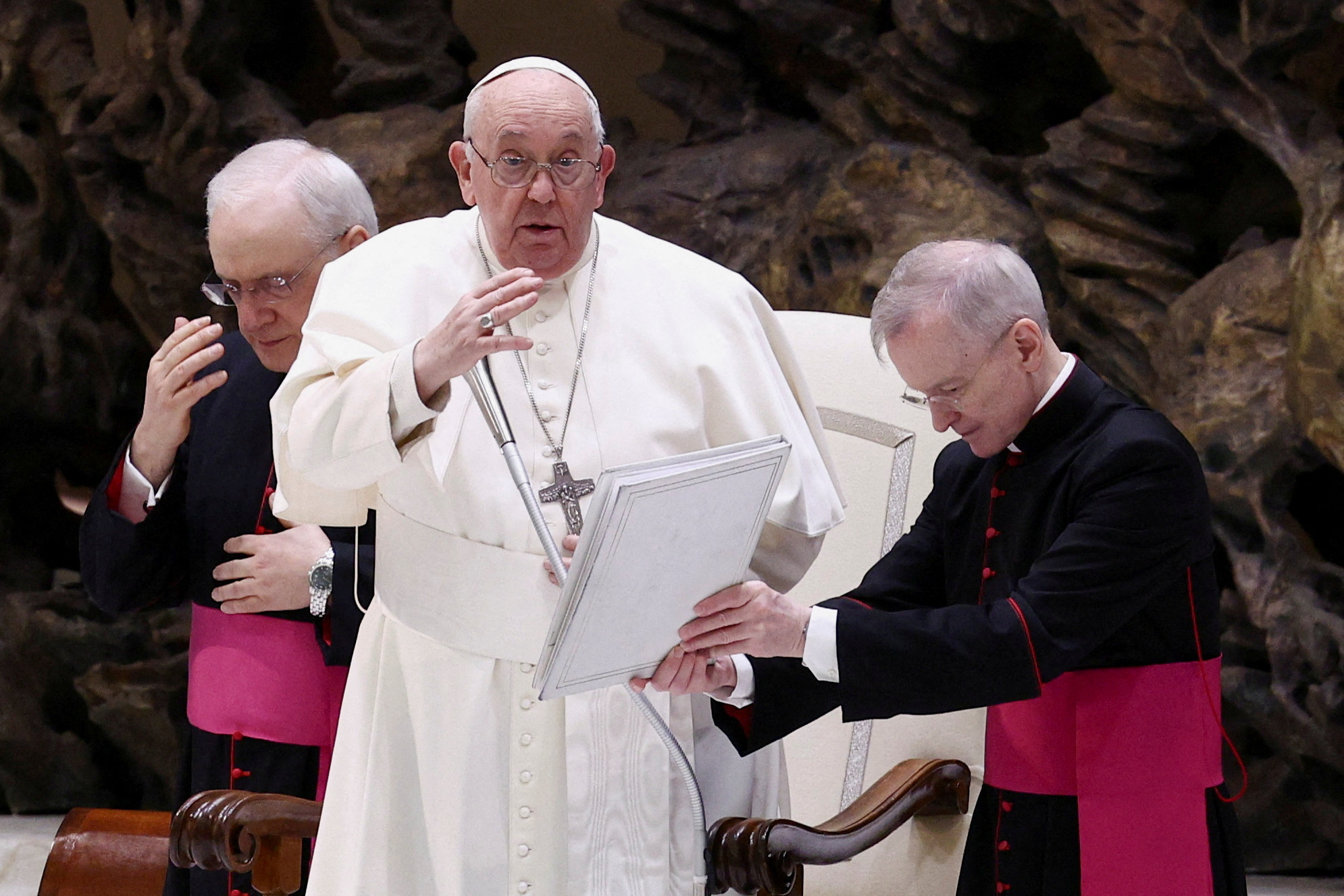 FILE PHOTO: Pope Francis holds weekly general audience, in Paul VI hall