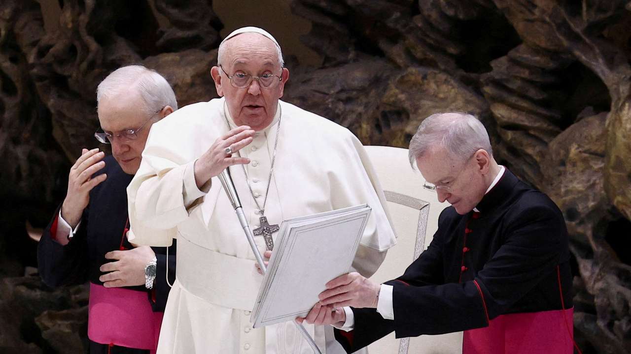 FILE PHOTO: Pope Francis holds weekly general audience, in Paul VI hall