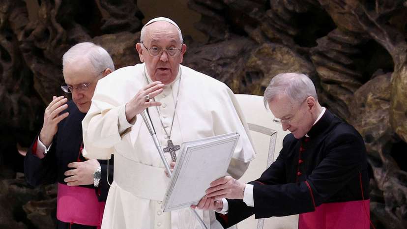 FILE PHOTO: Pope Francis holds weekly general audience, in Paul VI hall