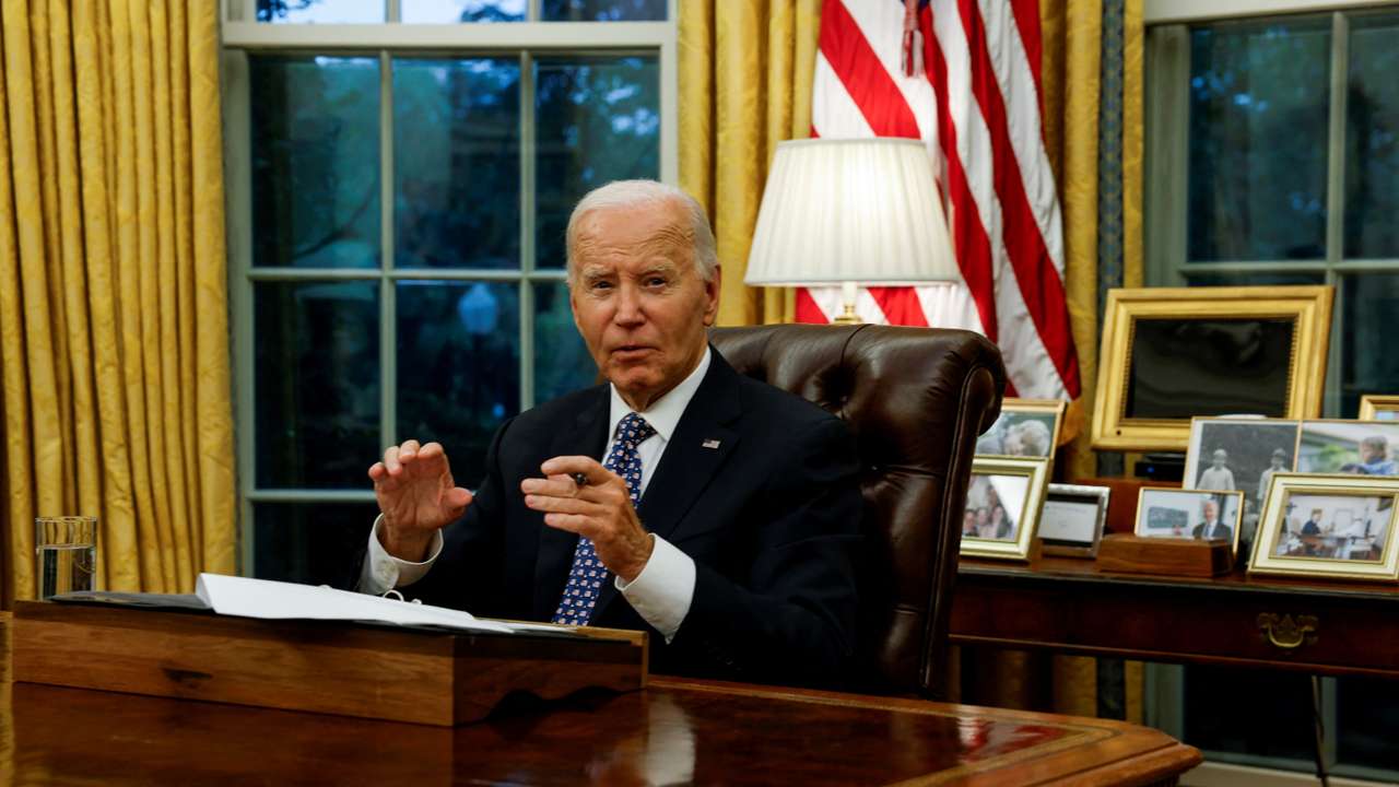 U.S. President Biden provides an update on the Hurricane Helene response and recovery efforts, at the White House