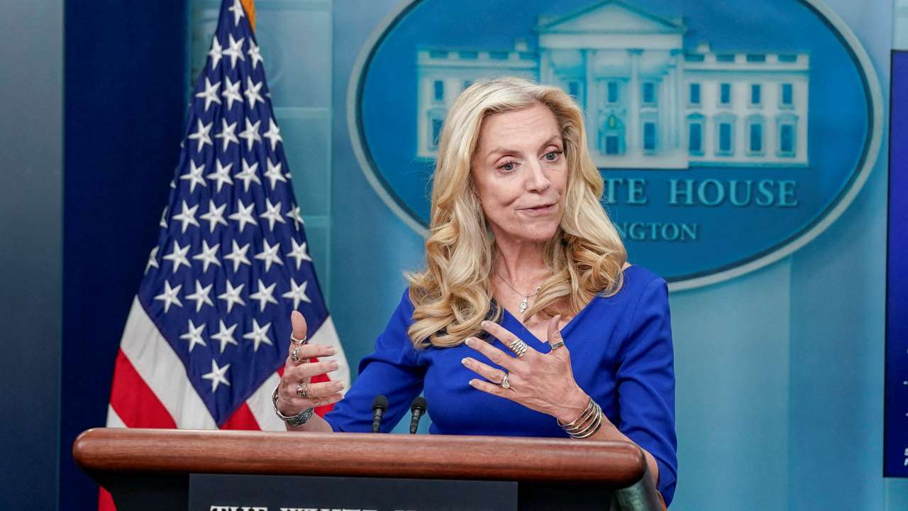 FILE PHOTO: National Economic Council Director Lael Brainard speaks at a press briefing