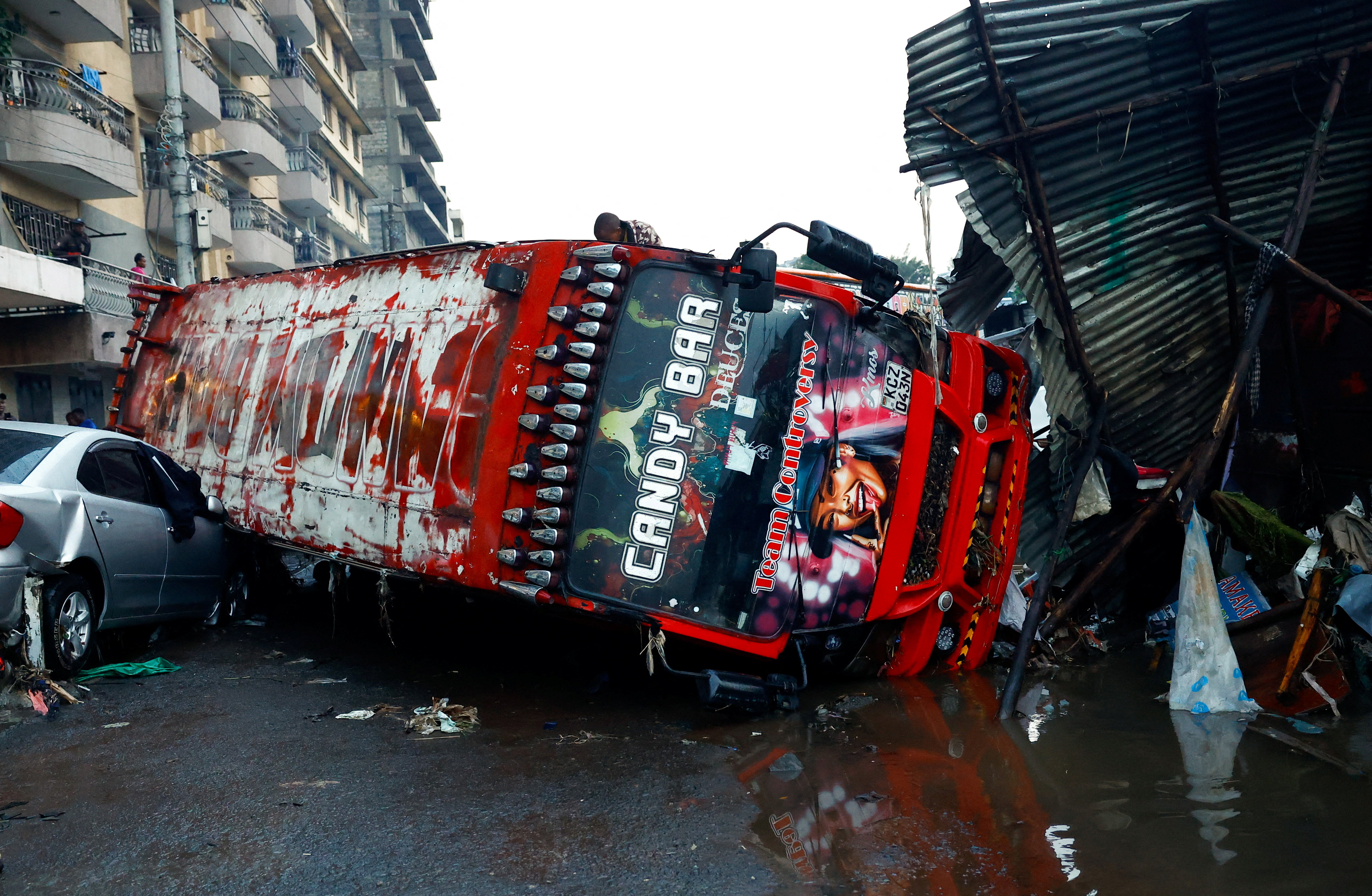 Aftermath of heavy rainfall at Grogan area, in Nairobi