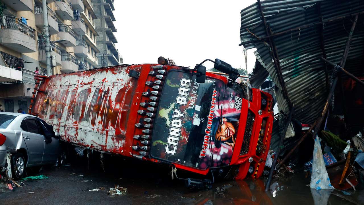 Aftermath of heavy rainfall at Grogan area, in Nairobi