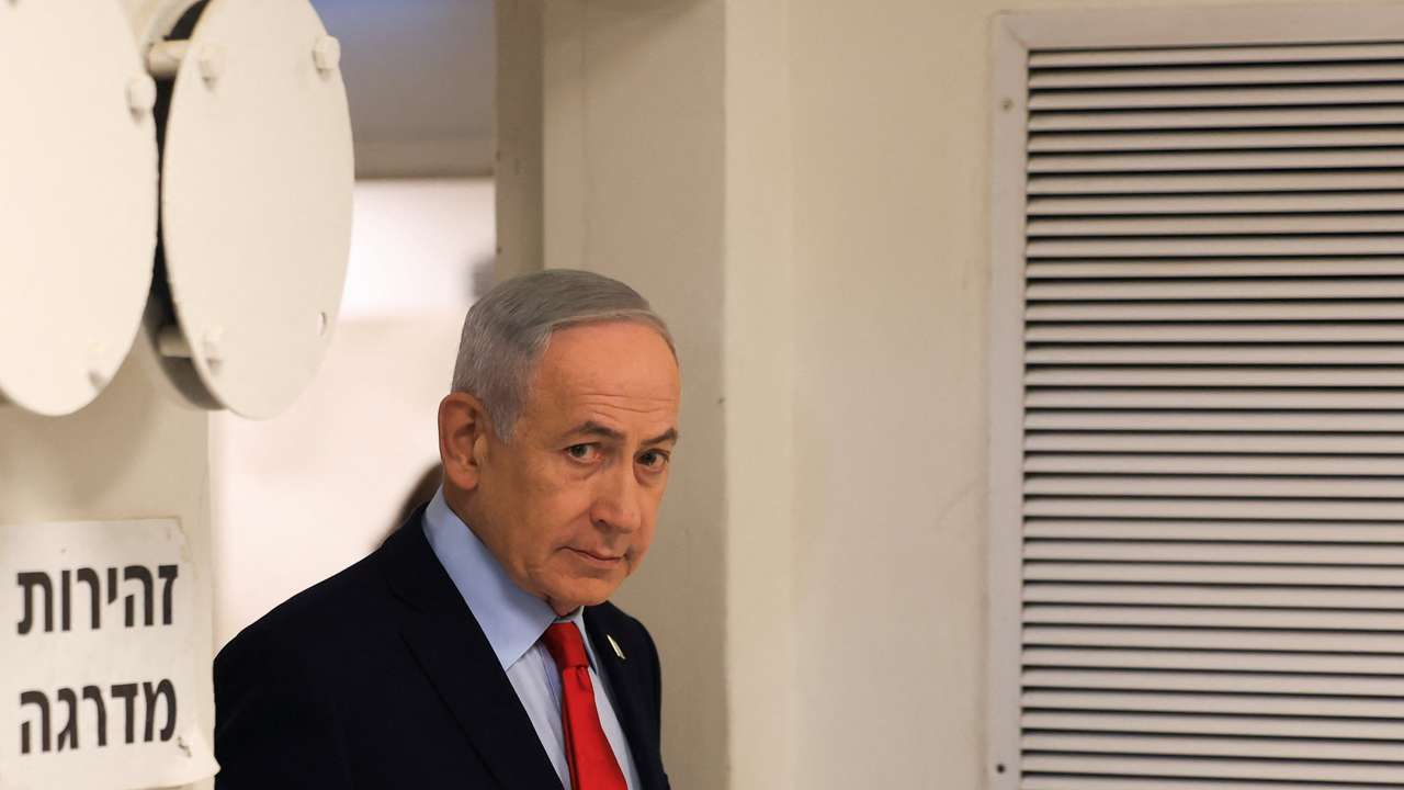 Israeli Prime Minister Benjamin Netanyahu holds a press conference, amid the U.S.-Israel conflict with Iran, in Jerusalem