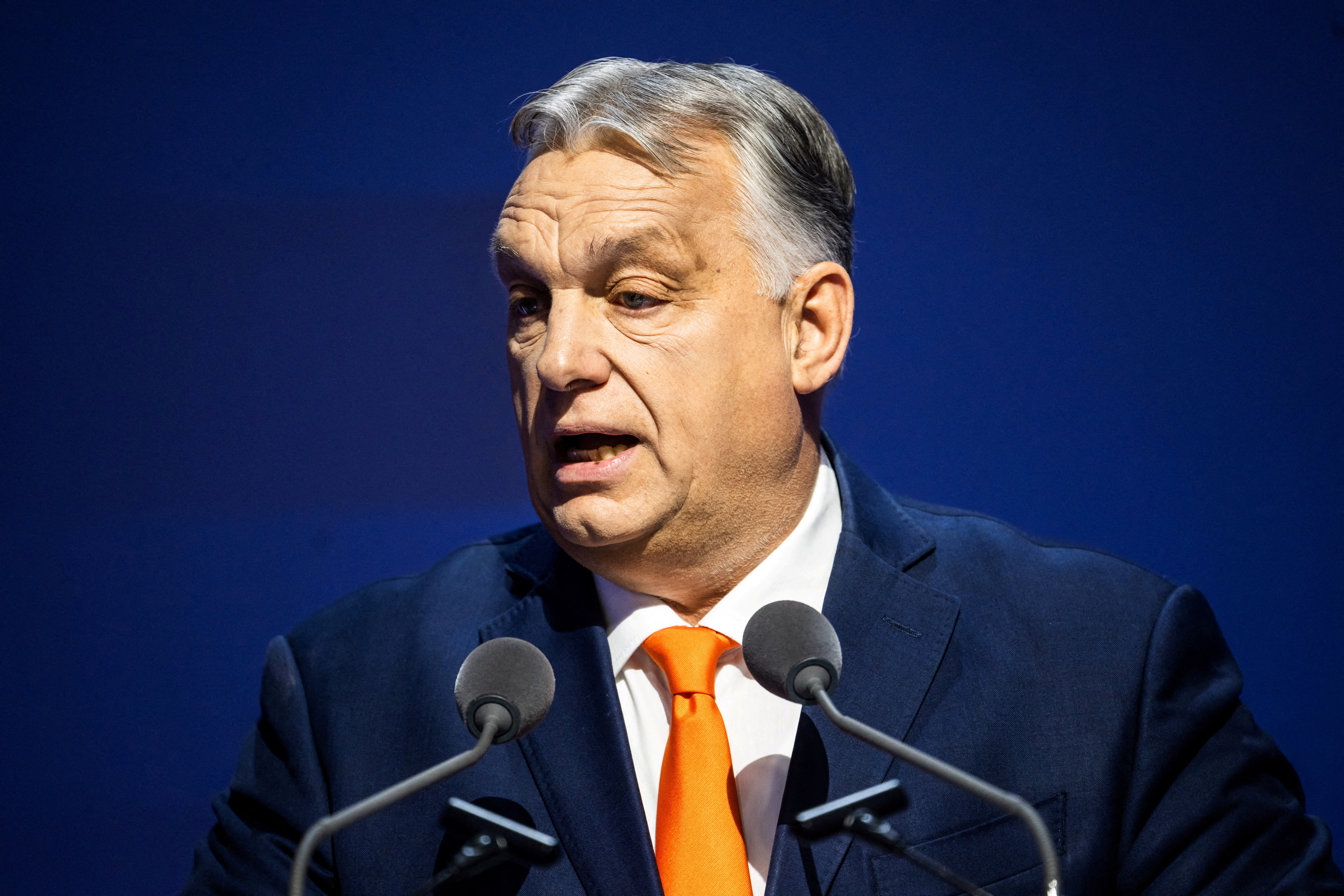 FILE PHOTO: Conference on the country's presidency of the Council of the EU