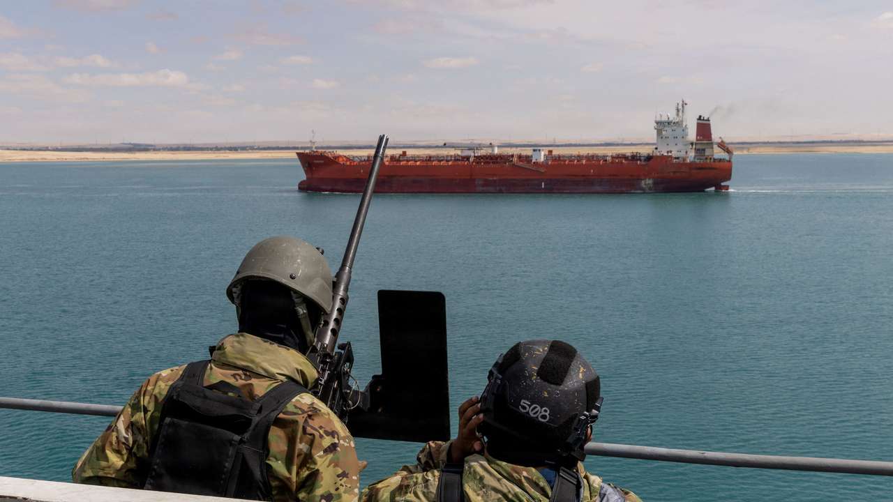 USS Gerald R. Ford transits the Suez Canal during Operation Epic Fury