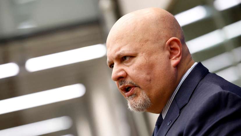 International Criminal Court Prosecutor Karim Khan speaks during an interview with Reuters
