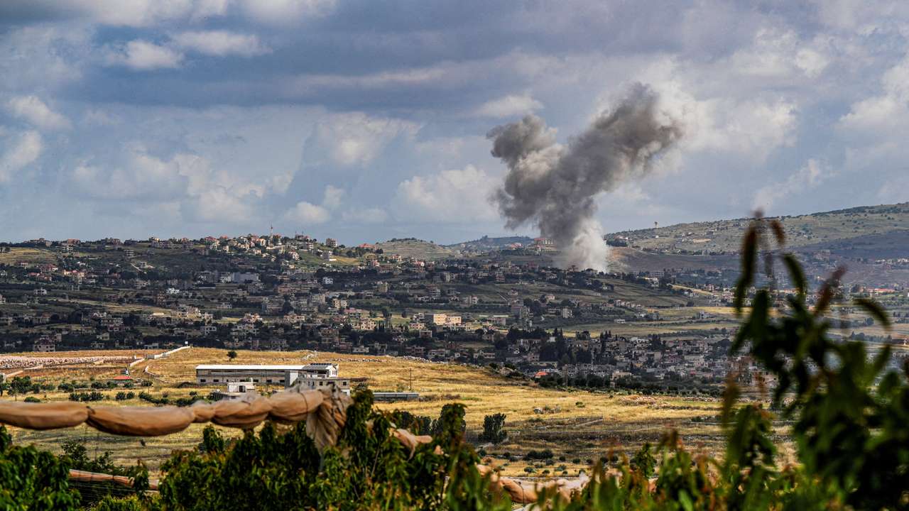 FILE PHOTO: Smoke rises above Lebanon, following an Israeli strike, amid ongoing cross-border hostilities between Hezbollah and Israeli forces, as seen from Israel's border with Lebanon