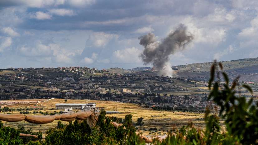 FILE PHOTO: Smoke rises above Lebanon, following an Israeli strike, amid ongoing cross-border hostilities between Hezbollah and Israeli forces, as seen from Israel's border with Lebanon