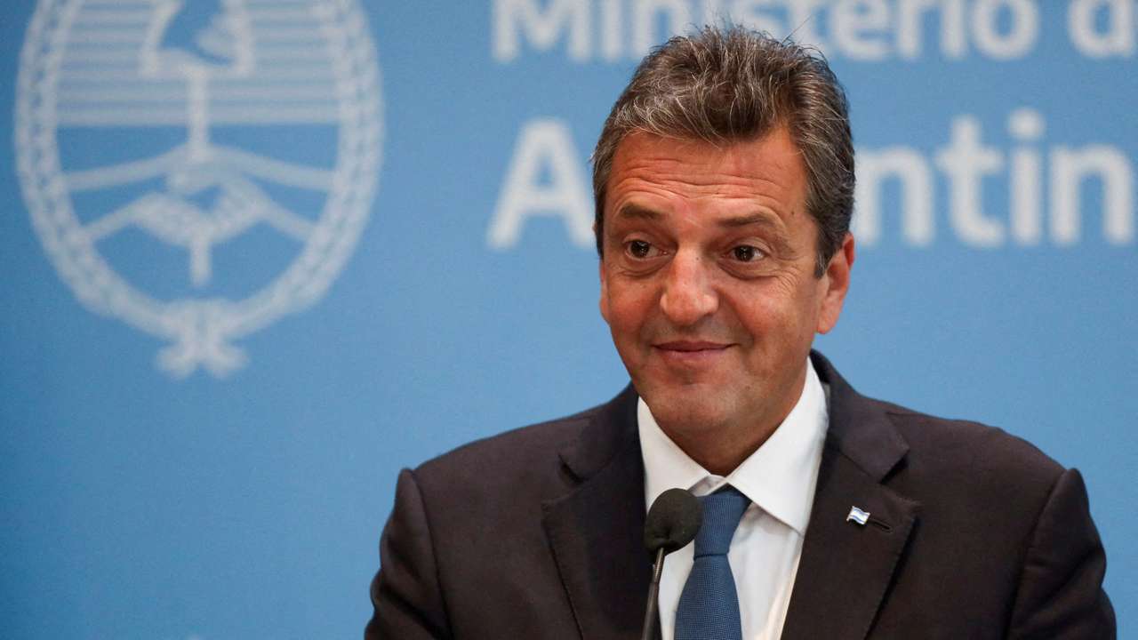 FILE PHOTO: Argentina's presidential candidate Sergio Massa holds a press conference, in Buenos Aires