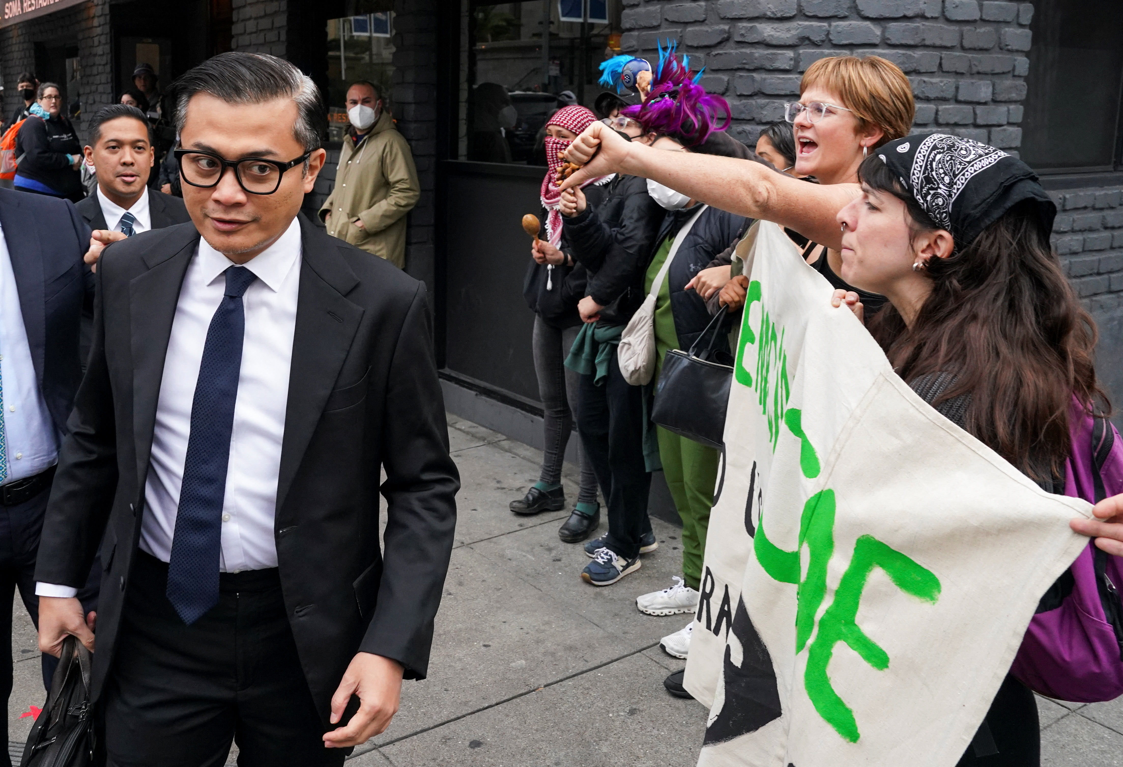 Protest during the APEC CEO Summit in San Francisco