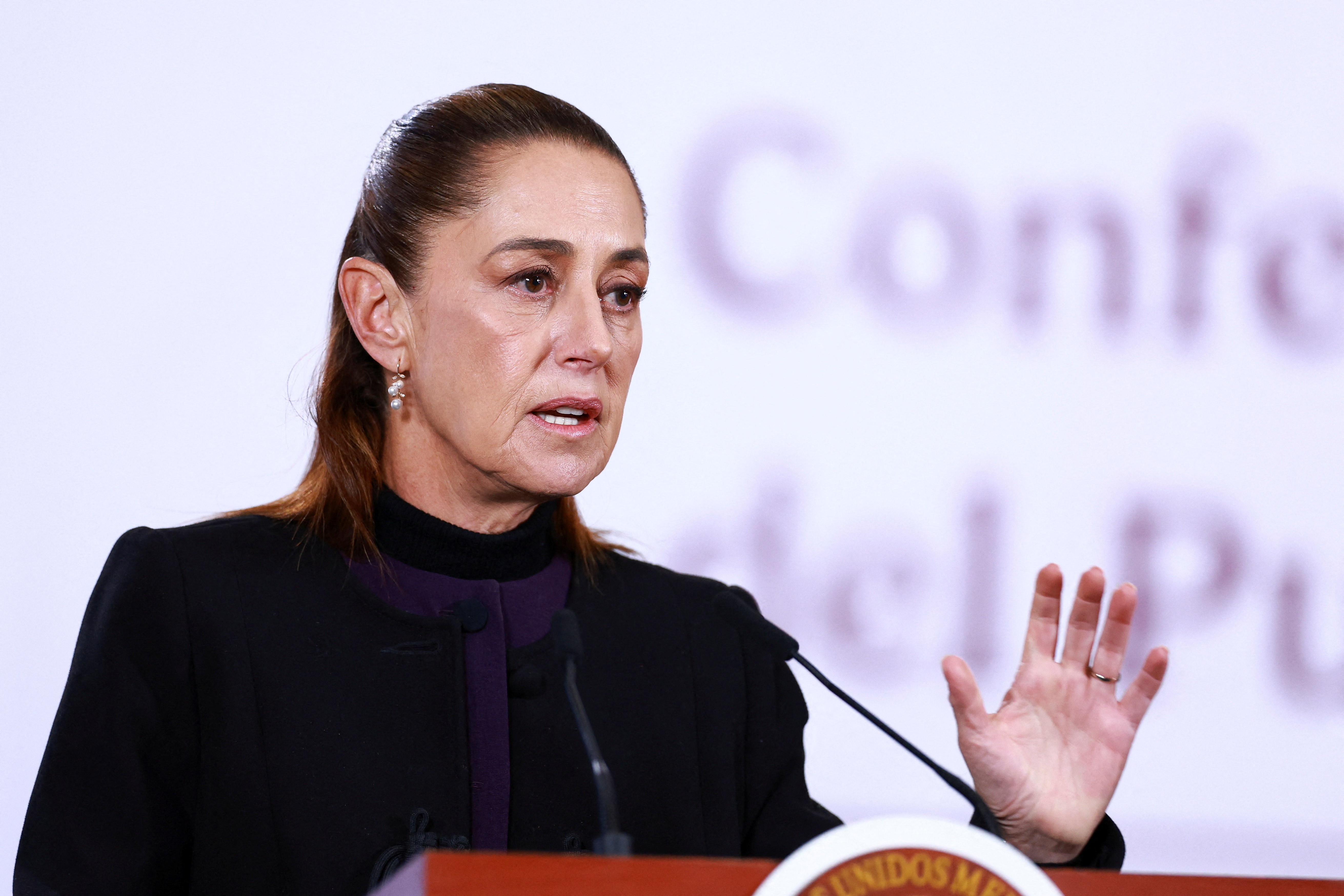 Mexico's President Sheinbaum holds a press conference about the wave of violence in Mexico