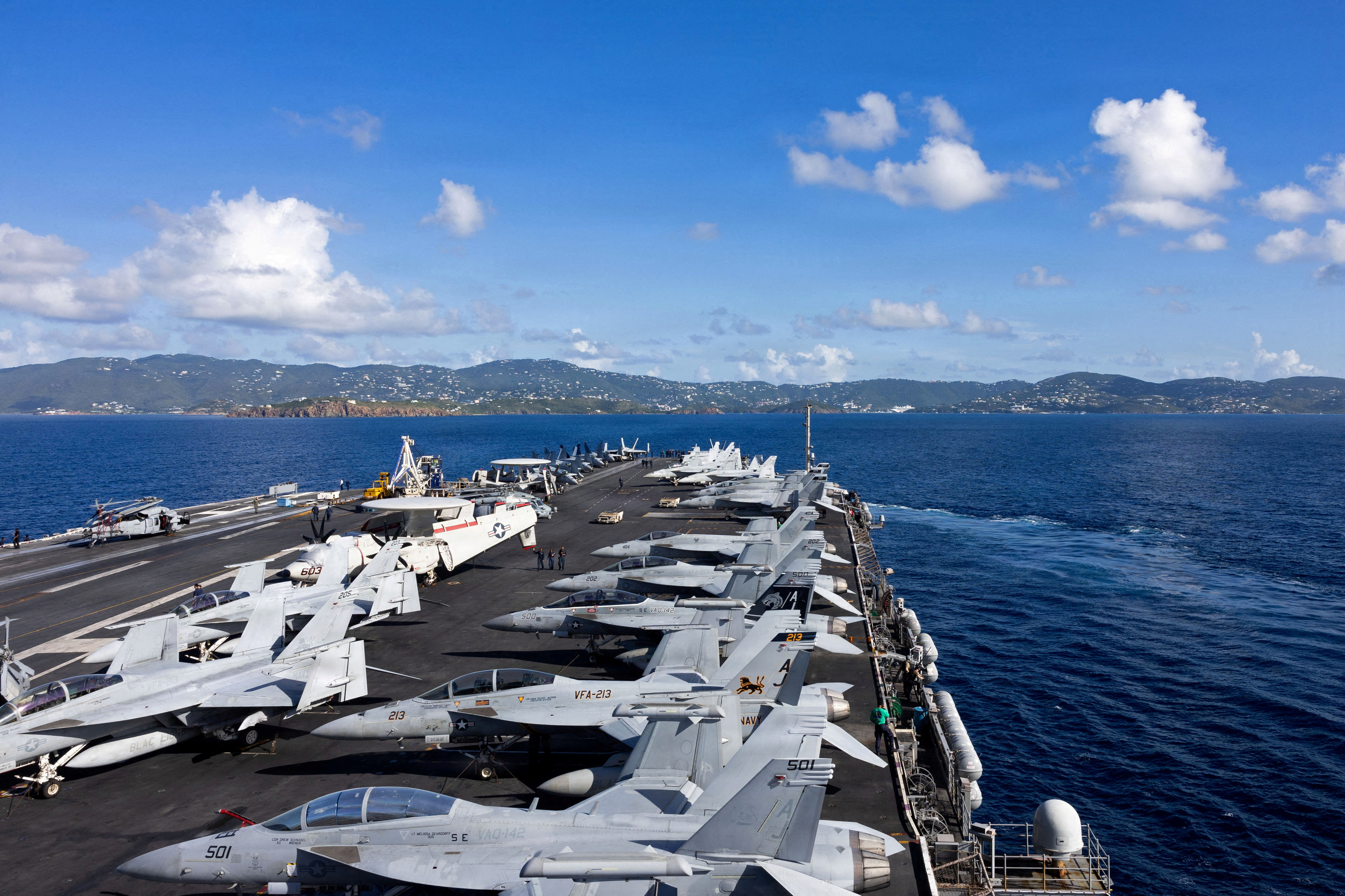 FILE PHOTO: USS Gerald R. Ford arrives in St. Thomas, U.S. Virgin Islands