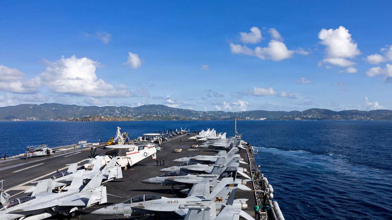 FILE PHOTO: USS Gerald R. Ford arrives in St. Thomas, U.S. Virgin Islands
