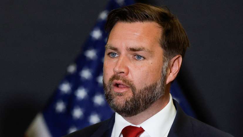 U.S. Vice President JD Vance speaks to members of the media in Kiryat Gat