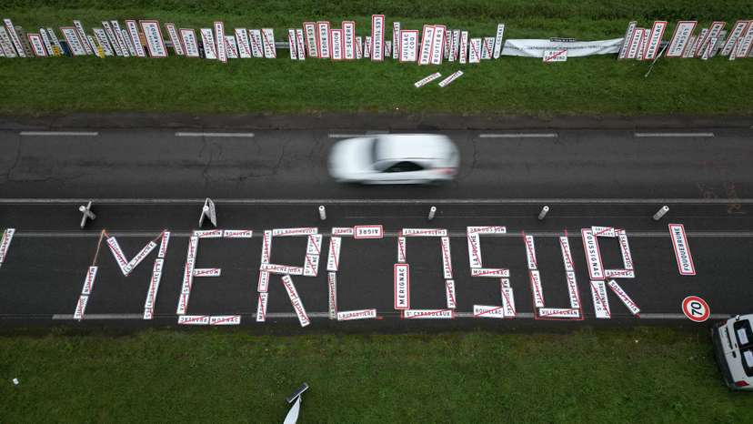 FILE PHOTO: French farmers unions protest over Mercosur agreement near Angouleme